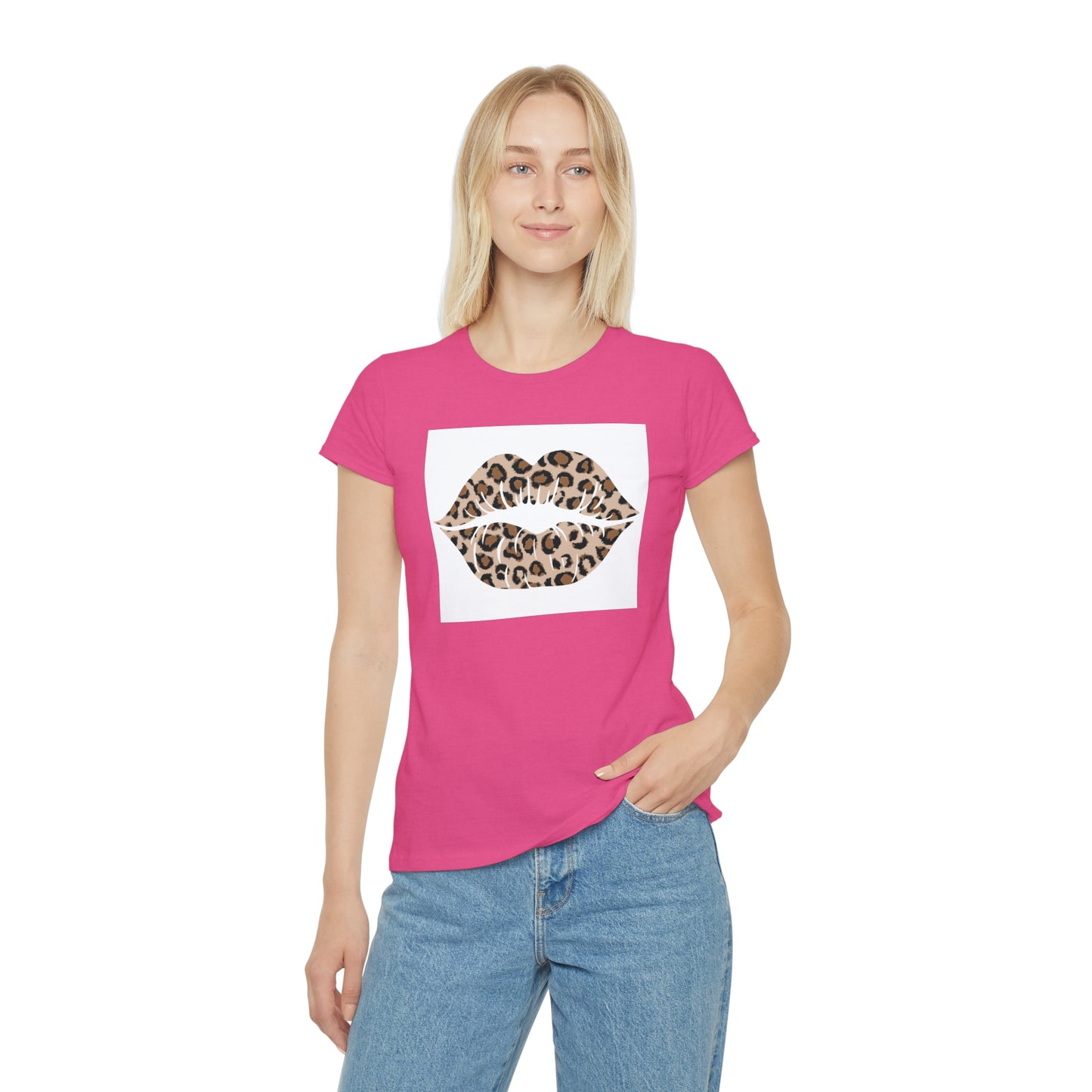 Women's Iconic Leopard Print Kiss T-Shirt