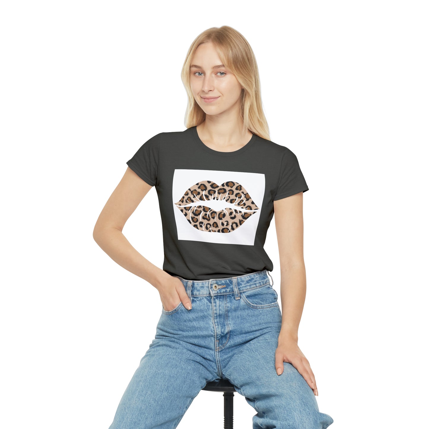 Women's Iconic Leopard Print Kiss T-Shirt