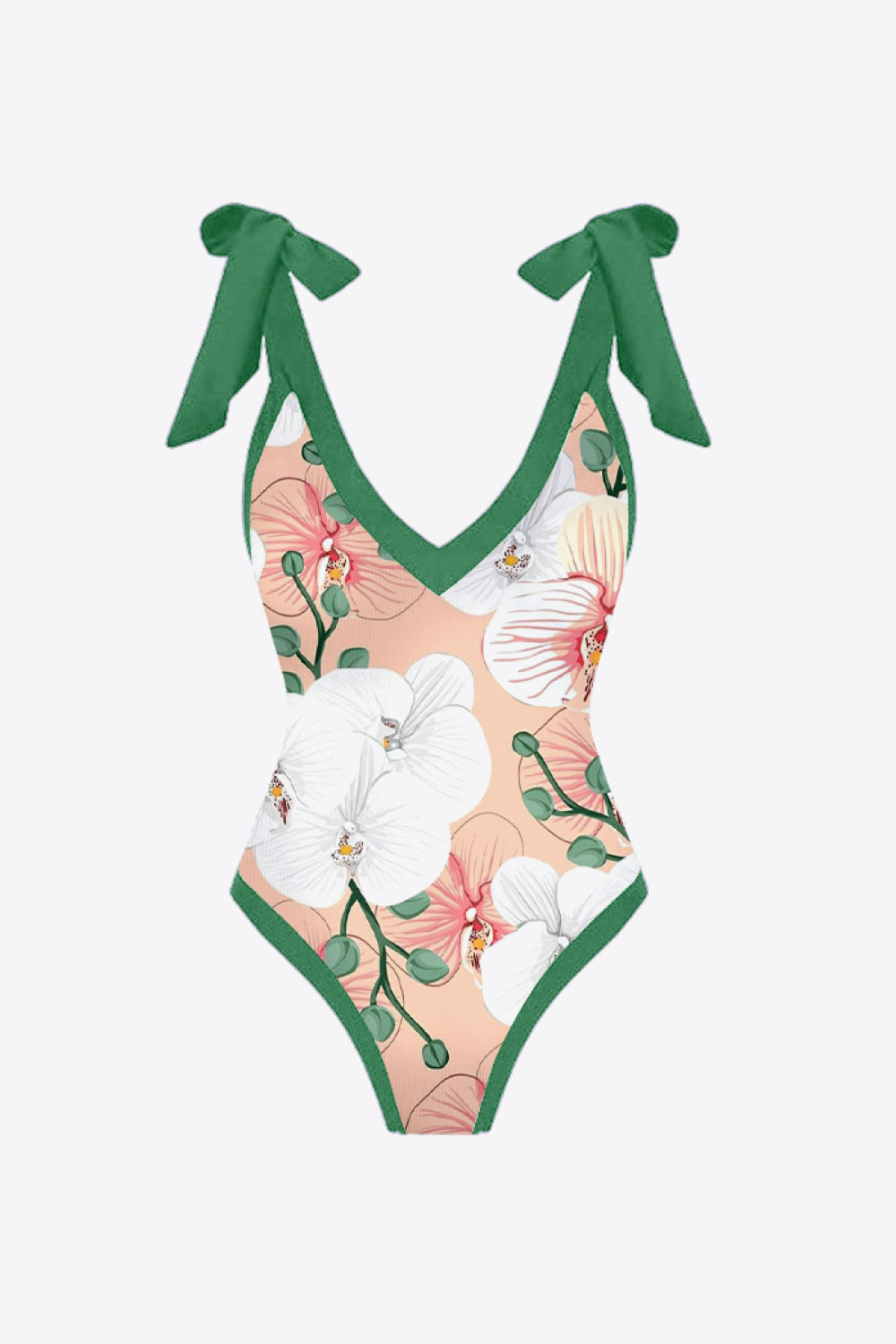 Floral V-Neck Two-Piece Swim Set