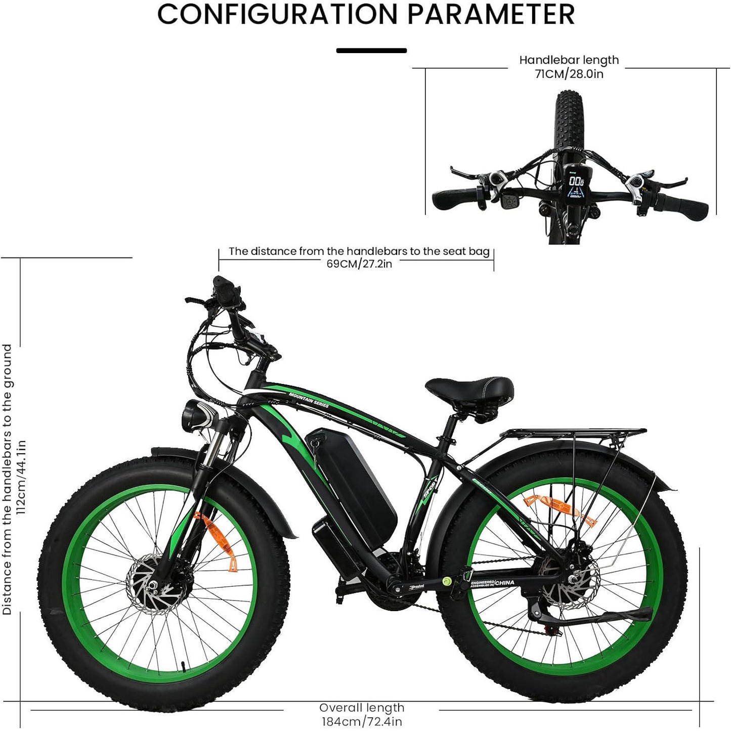 2000W Motor Electric Bike Adults - 31 MPH Electric Bike With 26 Inches Fat Tire 20AH Removable Battery, Hydraulic Disc Brake 21 Speed