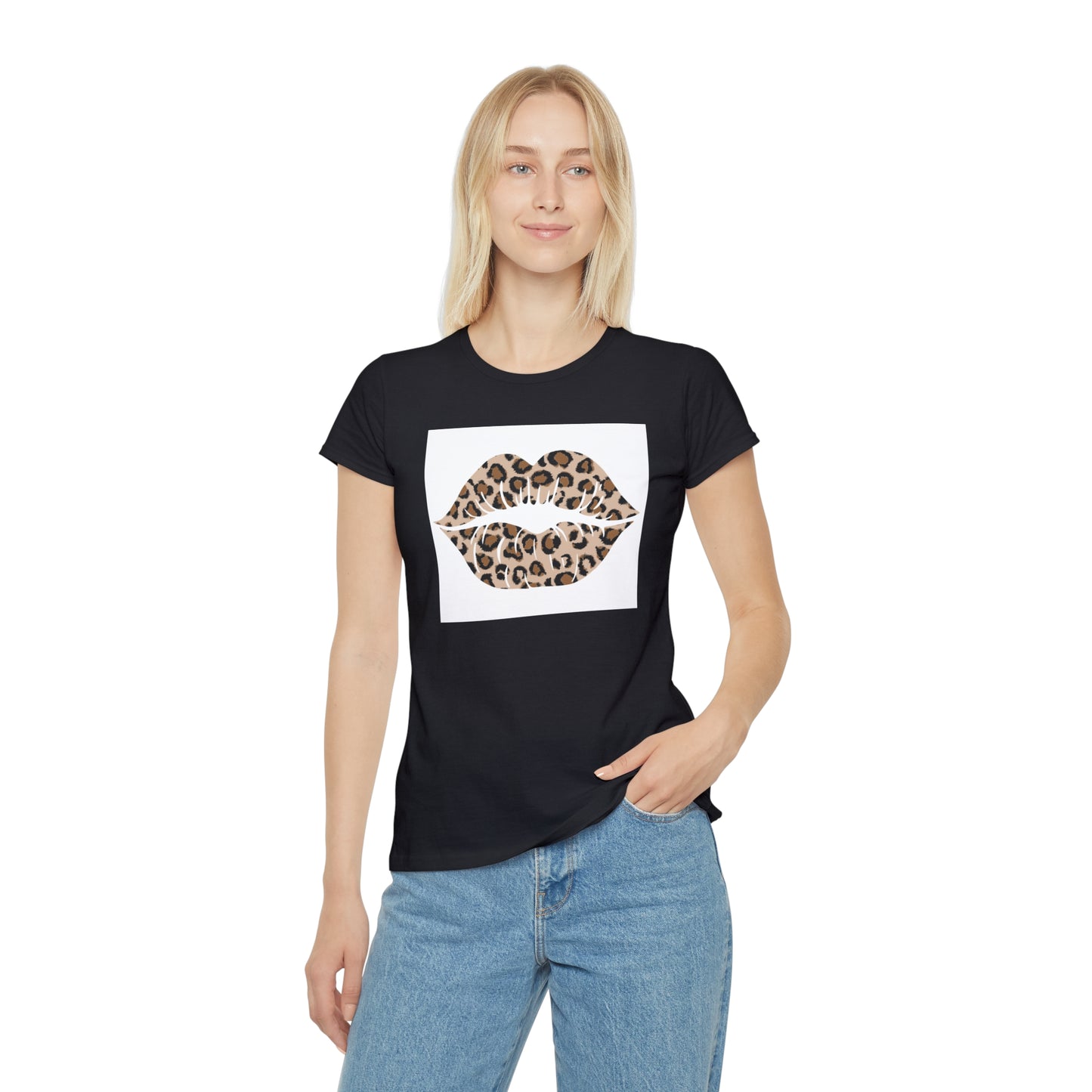 Women's Iconic Leopard Print Kiss T-Shirt