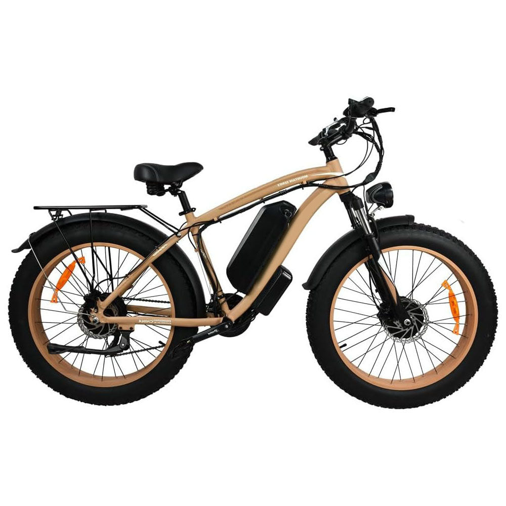 Khaki Electric Bike Adults 2000W - Electric Bike With 26 Inches Fat Tire 20AH Removable Battery, 21 Speed For Electric Mountain Ebike