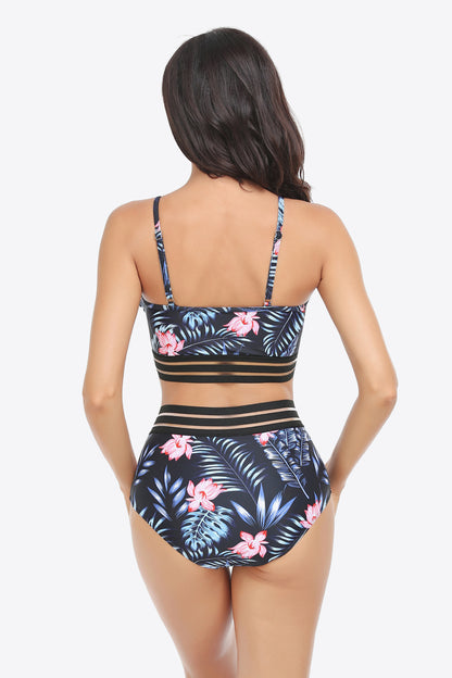 Ruffled Plunge Bikini Set