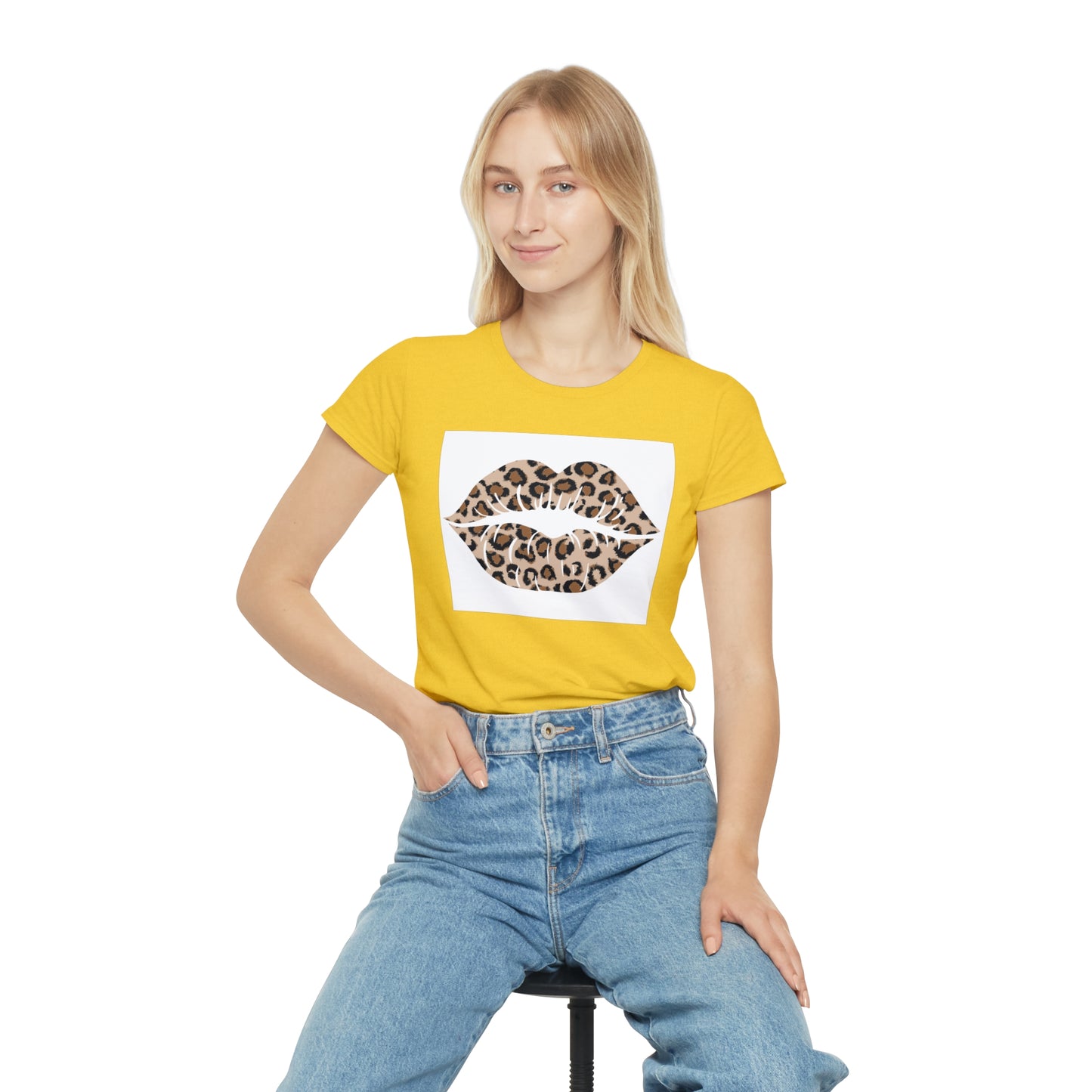 Women's Iconic Leopard Print Kiss T-Shirt