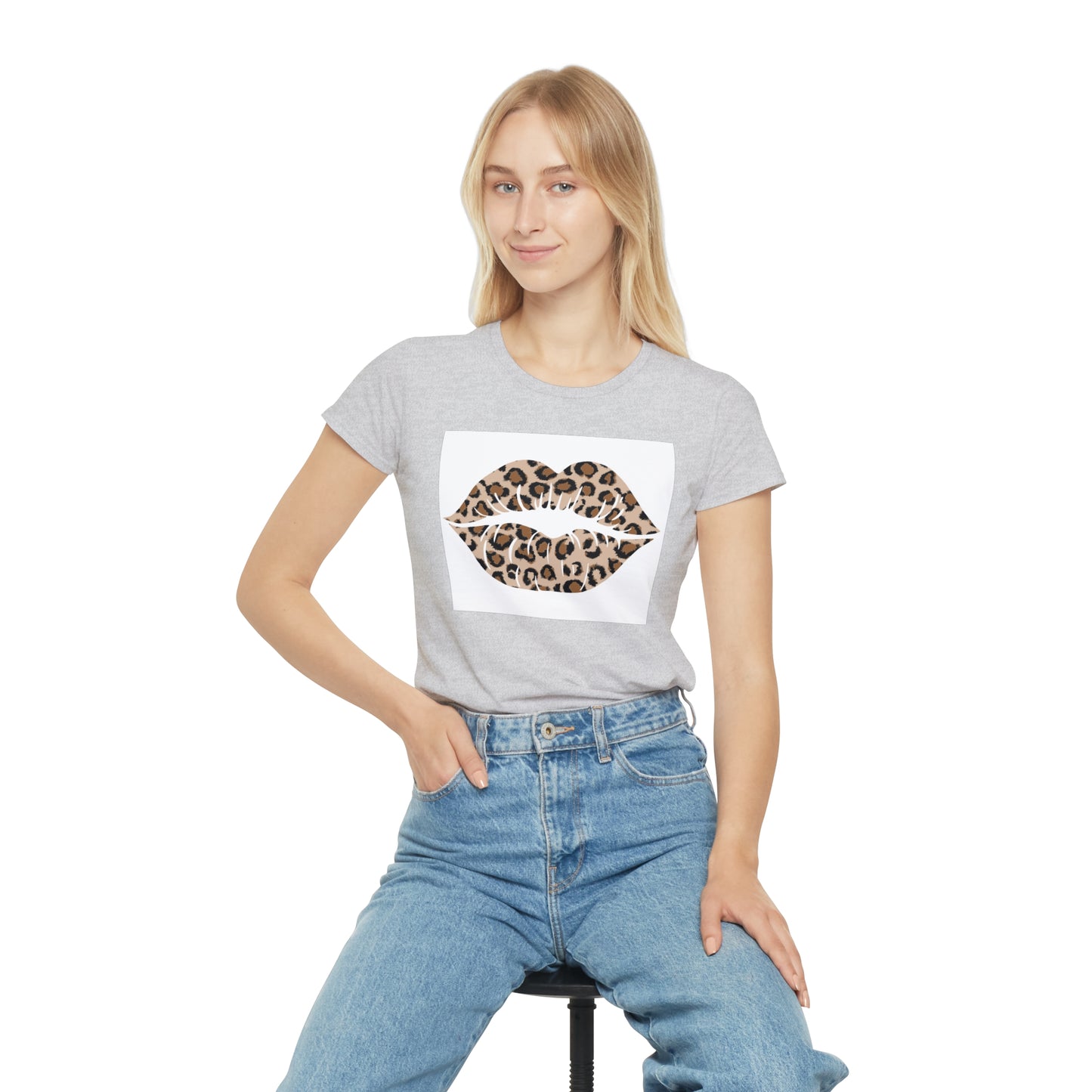 Women's Iconic Leopard Print Kiss T-Shirt