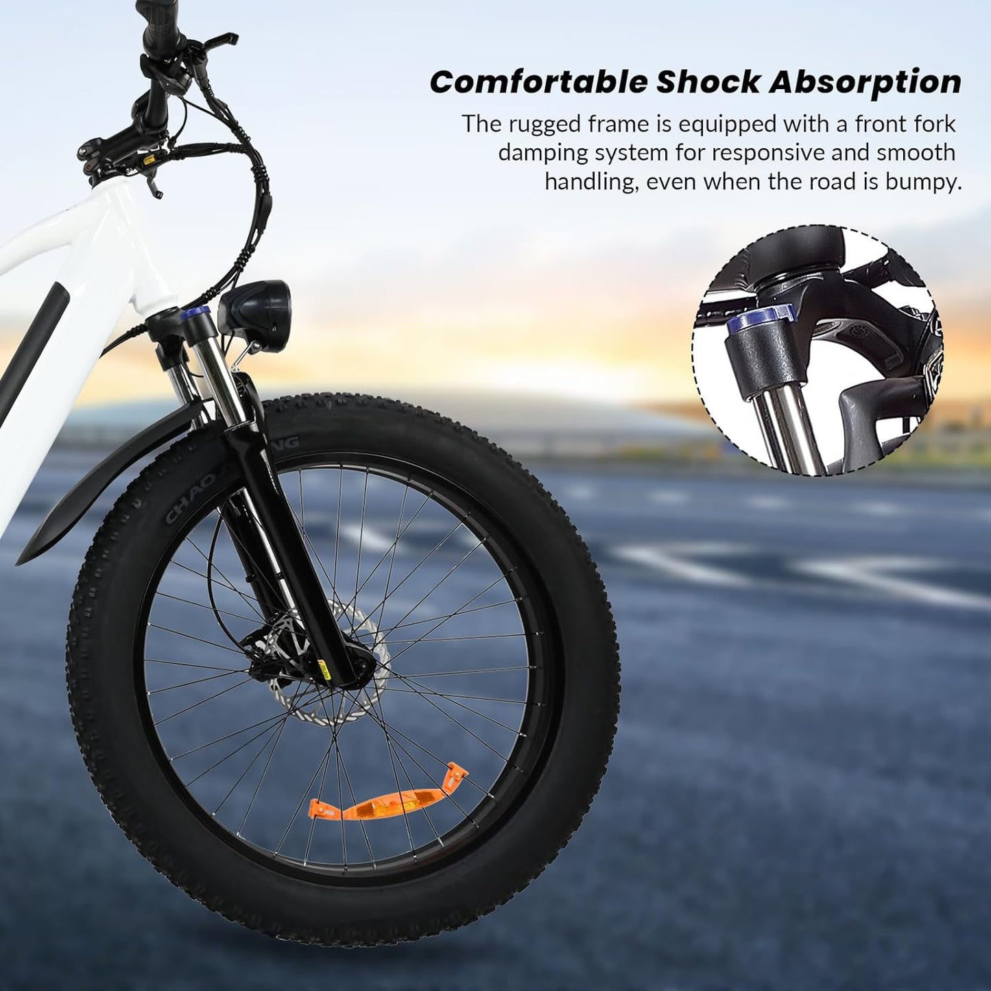 Electric Bike For Adults - 500W Motor 25MPH Speed Removable Battery 48V 12AH, 26 Inch Fat-Tire Electric Bicycle, 8 Speed Battery Powered Mountain Bicycle