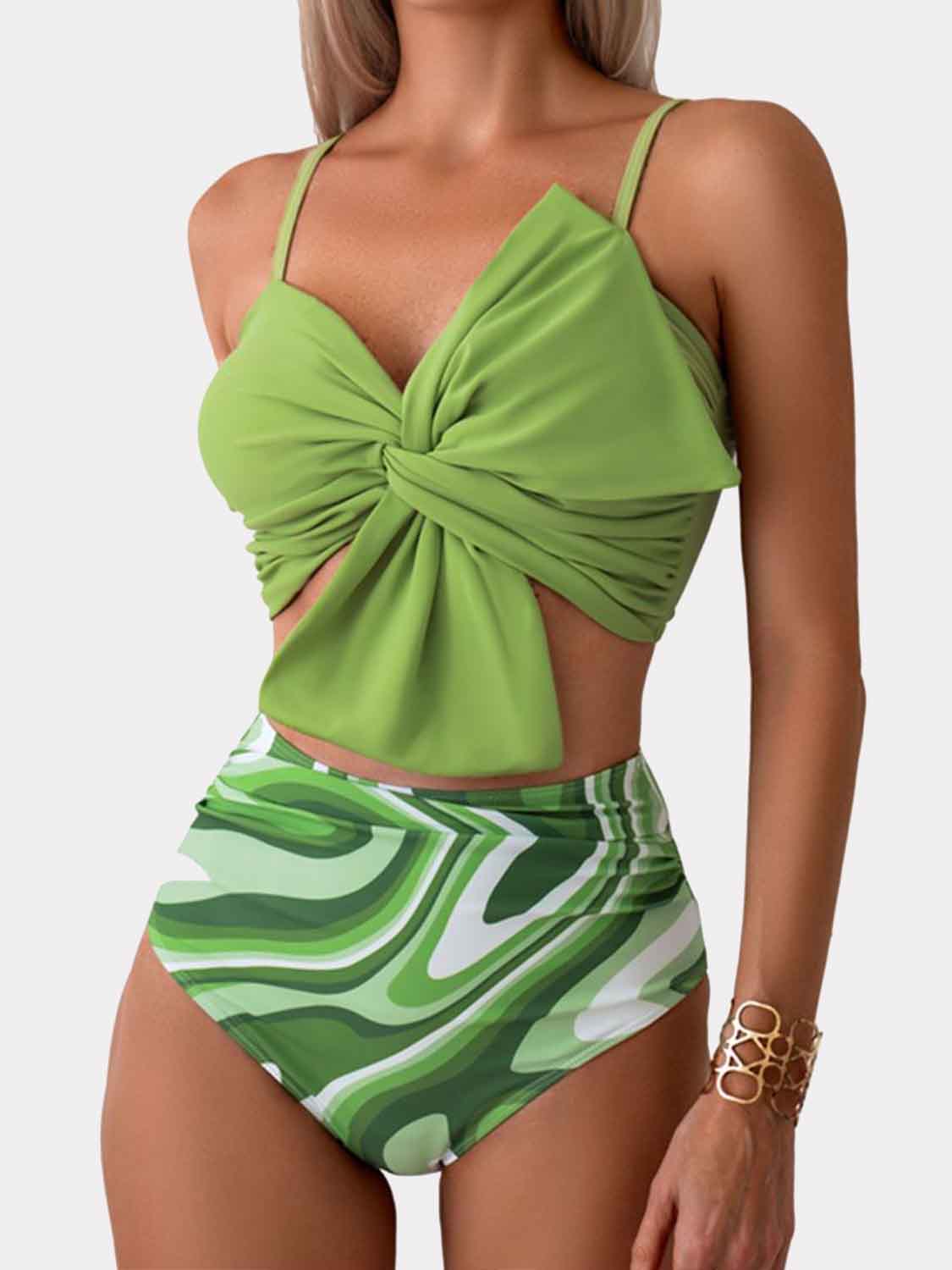 Twisted Spaghetti Strap Bikini Set