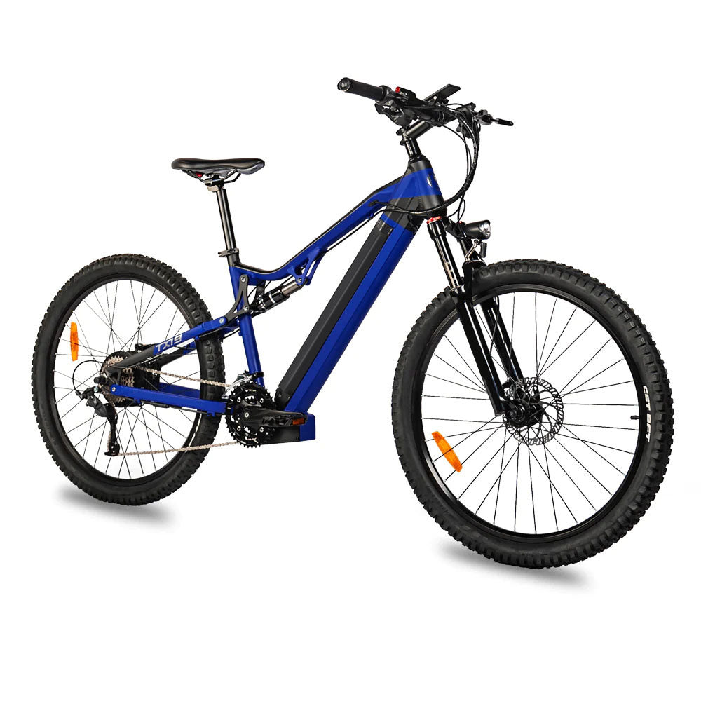 500W Electric Bike - 27.5 Inches 500W 48V 27 Speed Blue Ebike - Bafang Motor