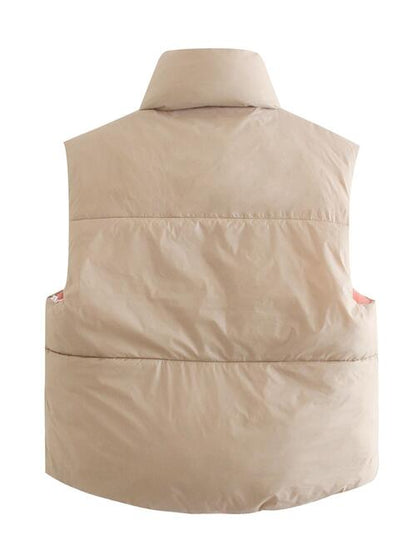 Zip Up Drawstring Reversible Vest