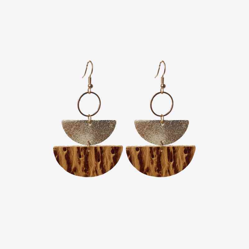 PU Semicircle Drop Earrings