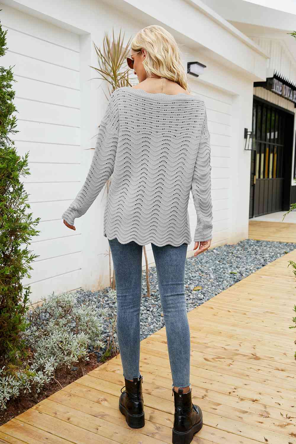 Round Neck Drop Shoulder Sweater