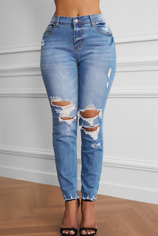 Raw Cut Frayed Hem Jeans