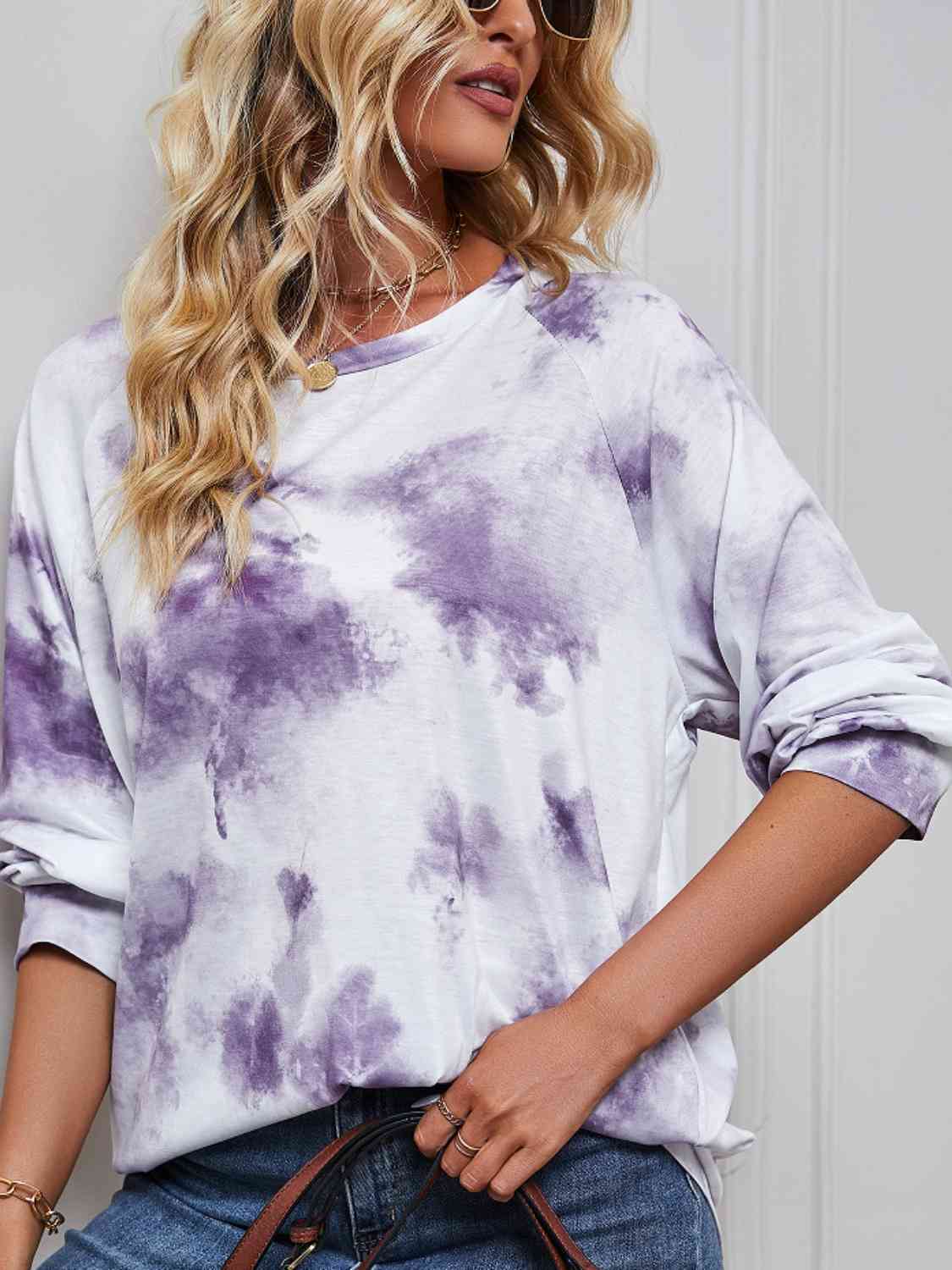 Tie Dye Round Neck Sweatshirt