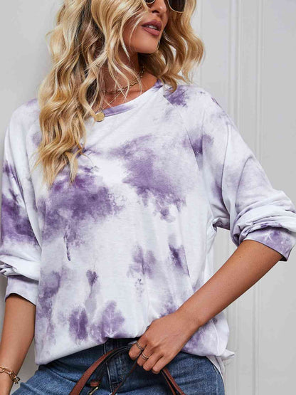 Tie Dye Round Neck Sweatshirt