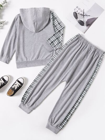 WHATEVER Plaid Hoodie and Pants Set