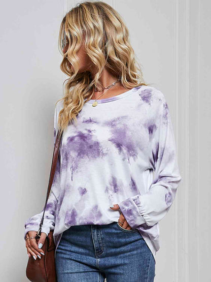 Tie Dye Round Neck Sweatshirt