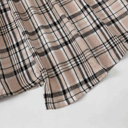 Plaid Round Neck Asymmetrical Dress