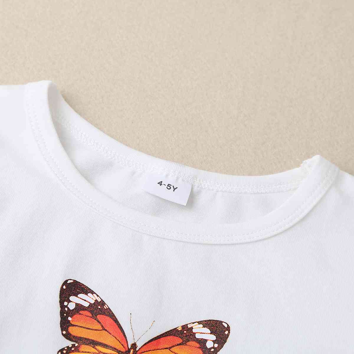 Round Neck Butterfly Graphic Long Sleeve T-Shirt