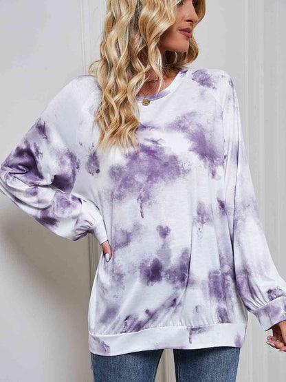 Tie Dye Round Neck Sweatshirt