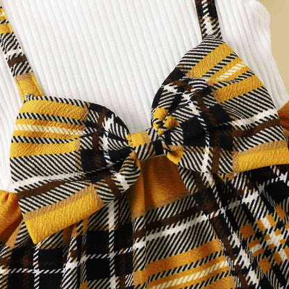 Plaid Print Bow Detail Dress