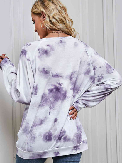 Tie Dye Round Neck Sweatshirt