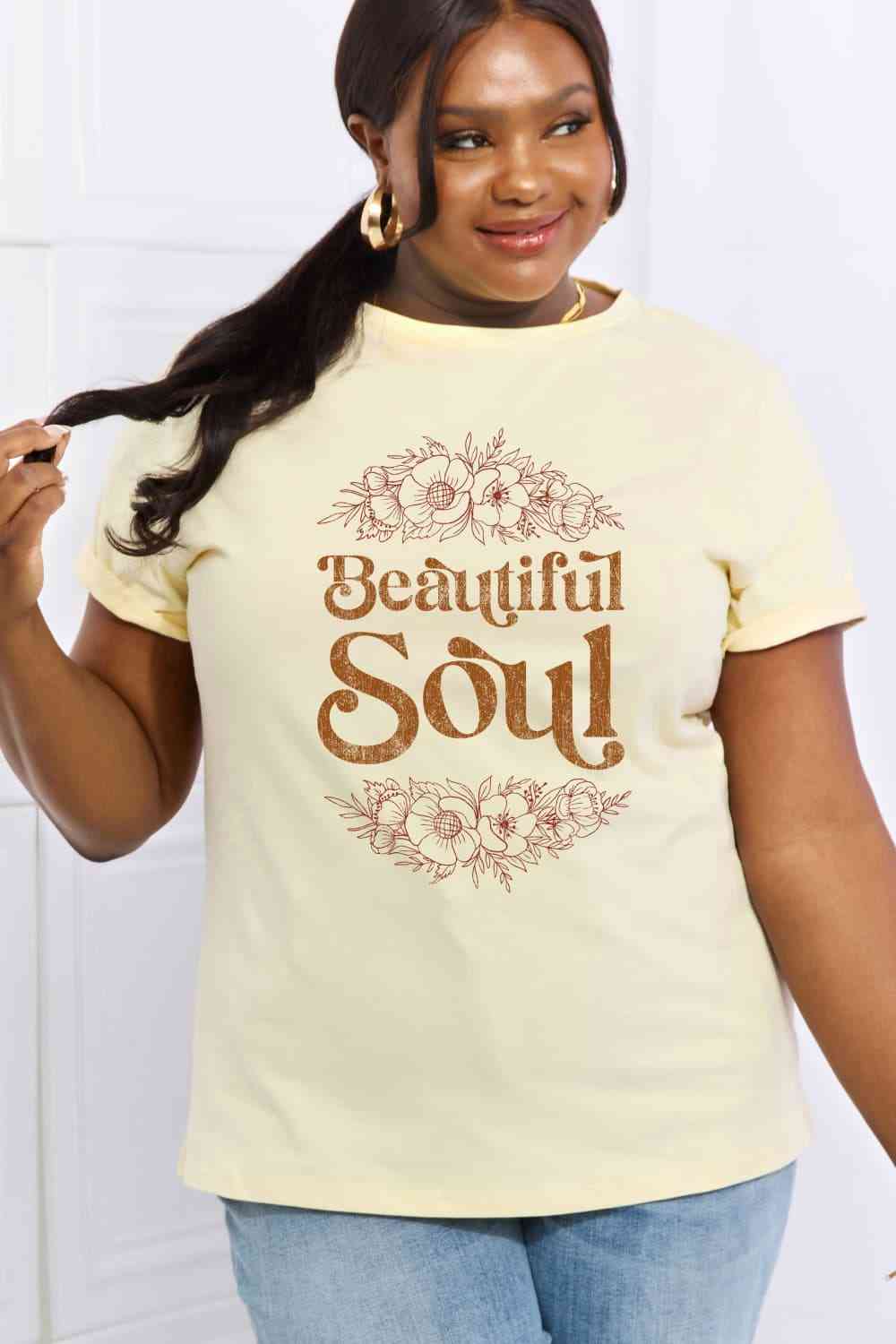 Simply Love Full Size BEAUTIFUL SOUL Graphic Cotton Tee