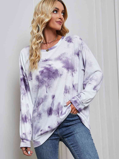 Tie Dye Round Neck Sweatshirt