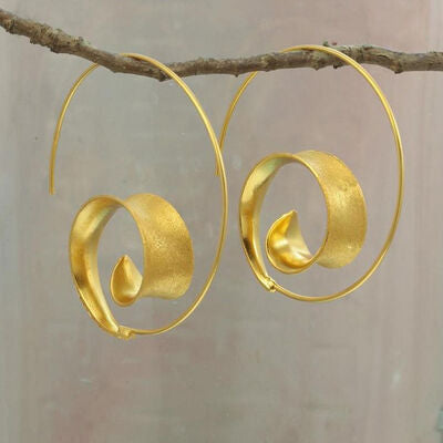 Spiral Design Hoop Earrings