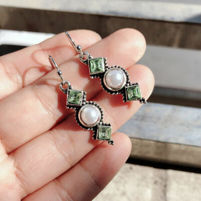 Rhinestone Alloy Dangle Earrings