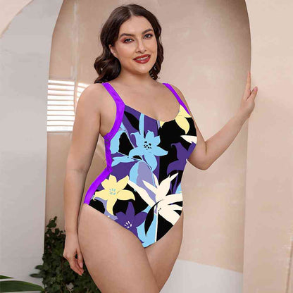 Full Size Printed Scoop Neck Sleeveless One-Piece Swimsuit