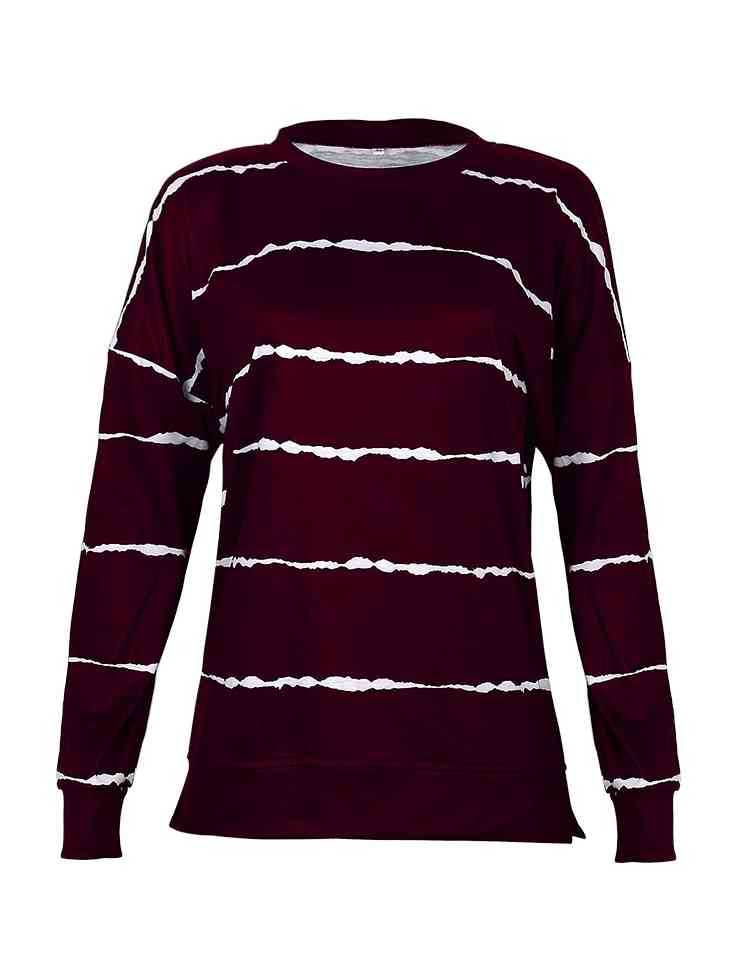 Striped Round Neck Sweatshirt