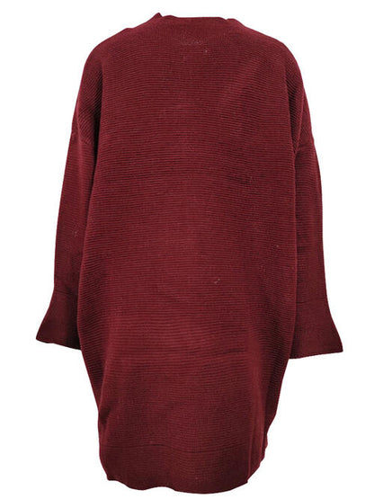 Round Neck Long Sleeve Sweater Dress